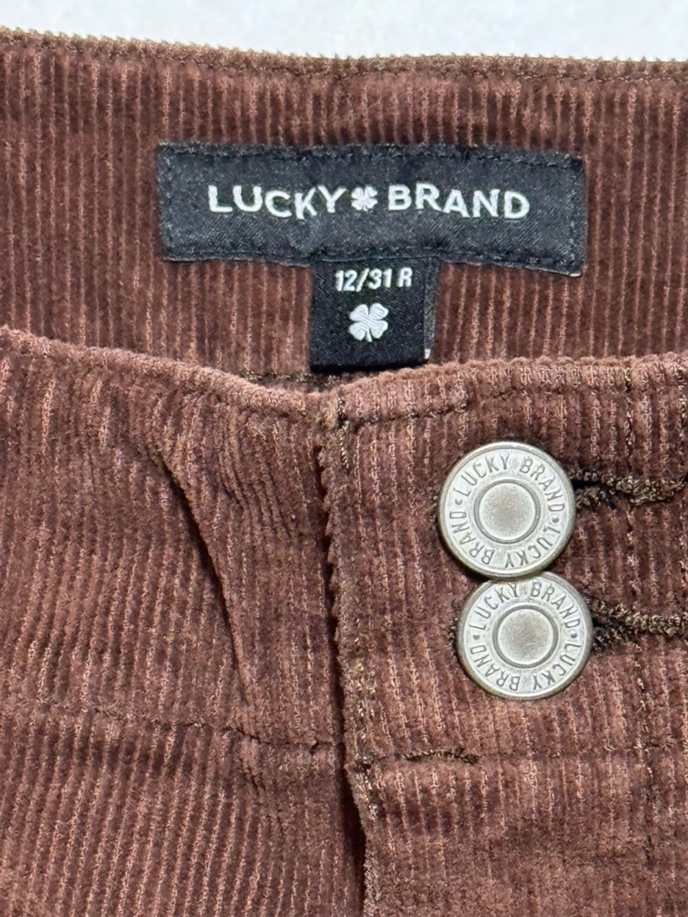 Lucky Brand Stevie High Rise Corduroy Flare Pants Brown Women’s Sz 12/31R - Picture 4 of 14